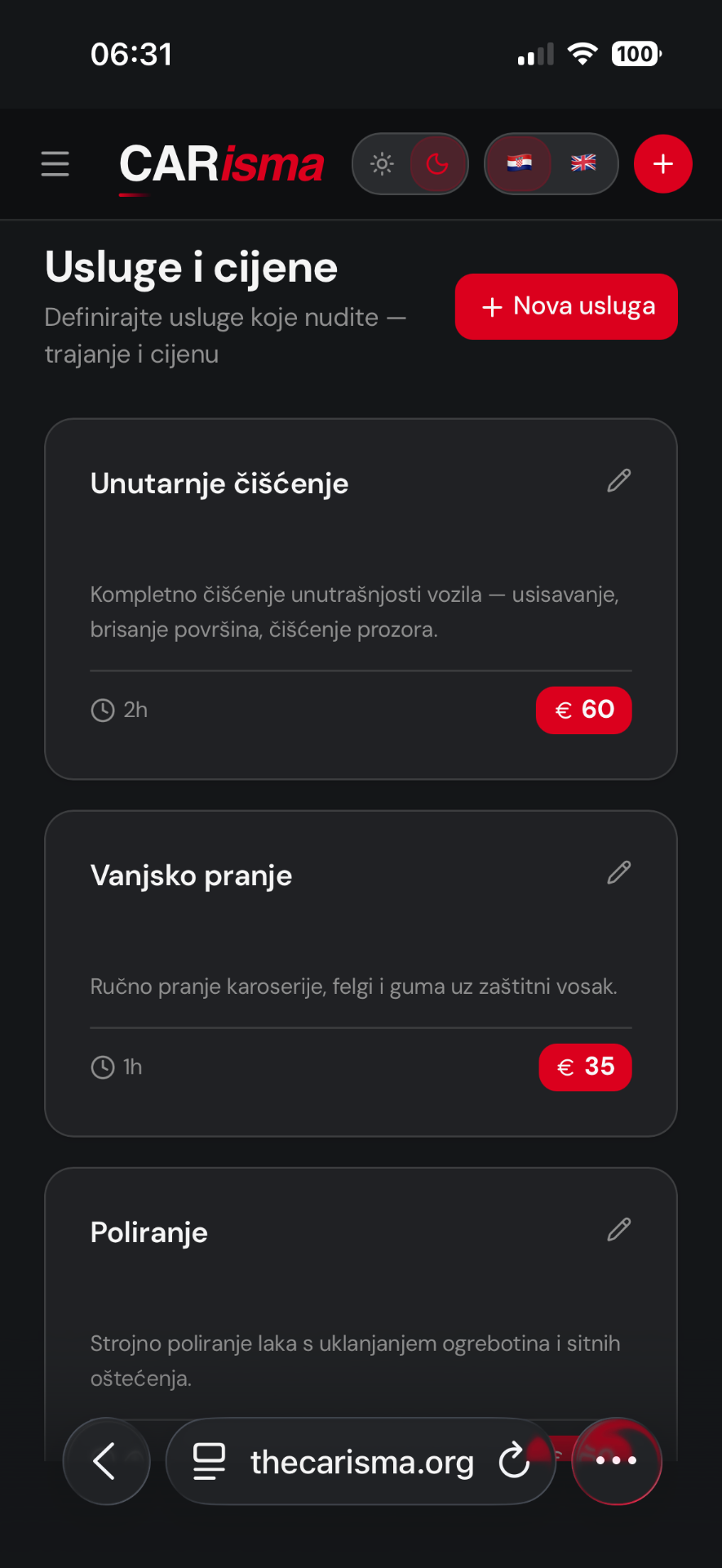 Cjenik koji se sam ažurira.